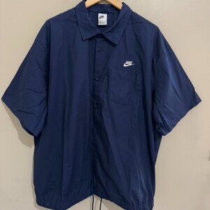 Nike Club Men's Short-Sleeve Oxford Button-Up Shirt Size 2XL FN3902-410 NEW